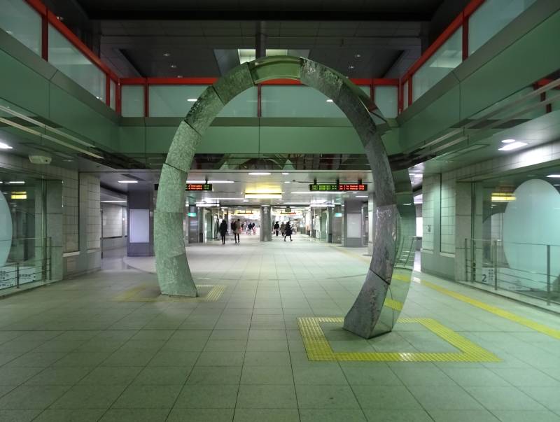 Functional metal arch art installation